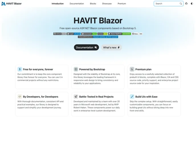 screenshot of NewProjectTemplate Blazor