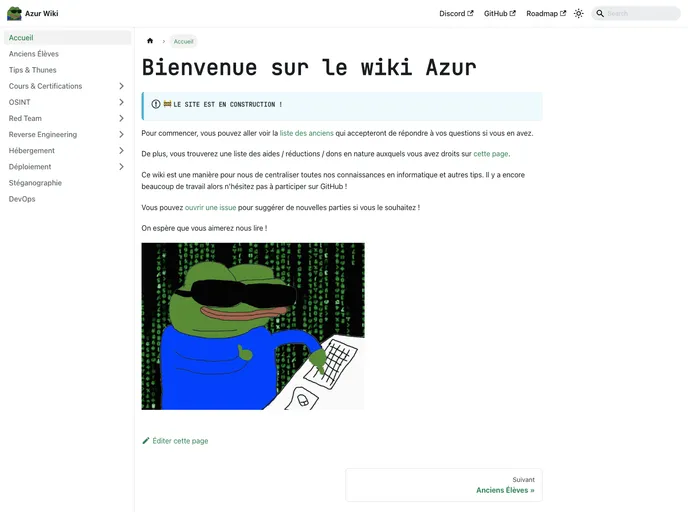 screenshot of Azurwiki