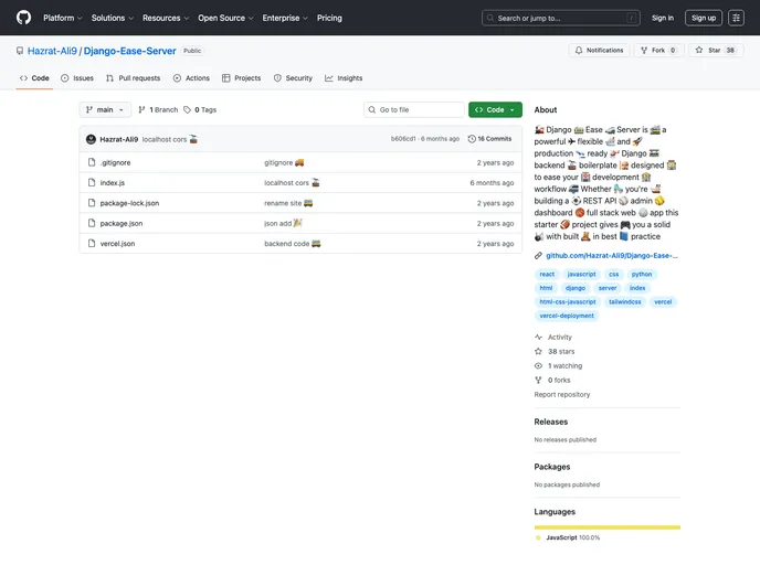 Django Ease Server screenshot