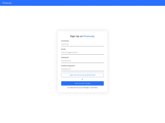 Financely Frontend screenshot