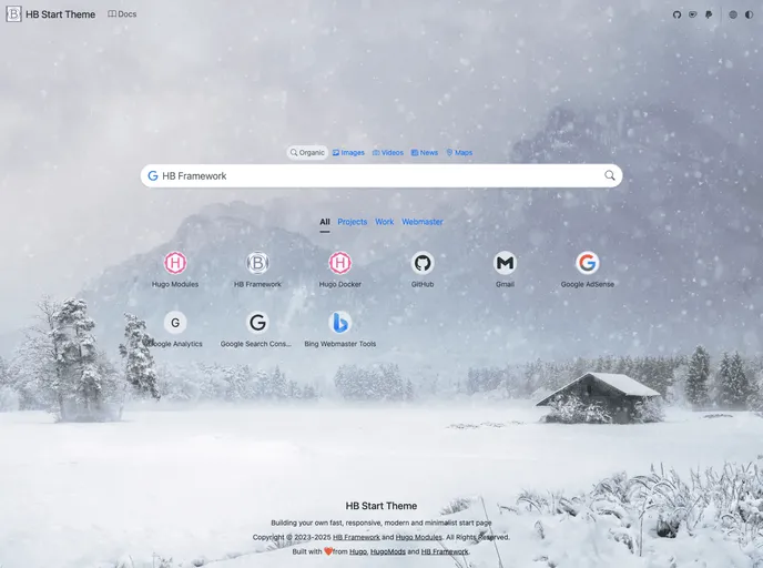 screenshot of Theme Start