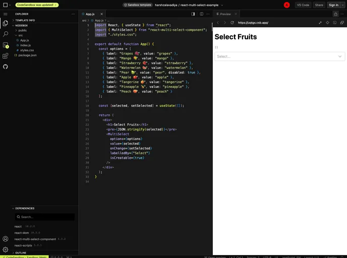 React Multi Select Component