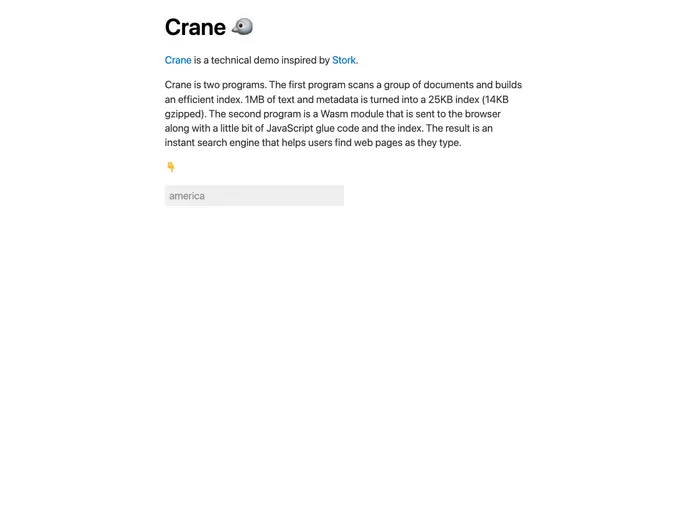 screenshot of Crane Search