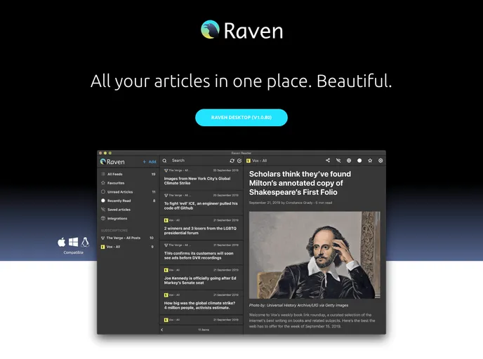 Raven Reader screenshot