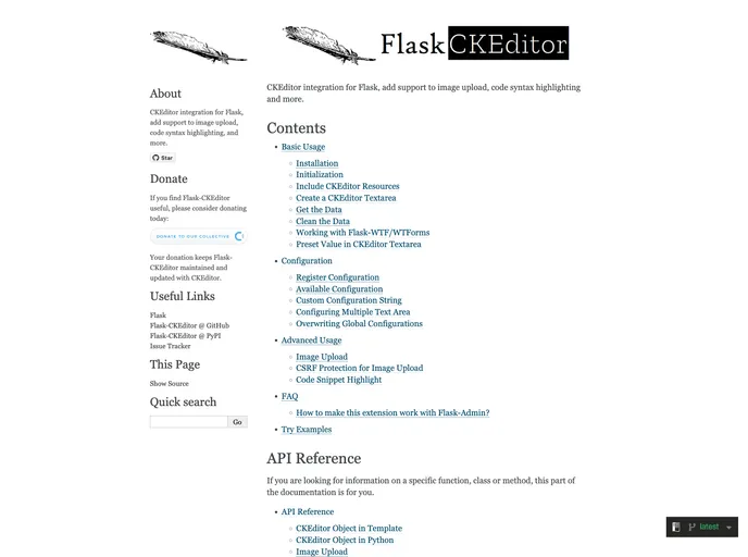 screenshot of Flask Ckeditor