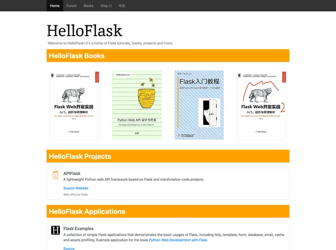 screenshot of Flask Examples