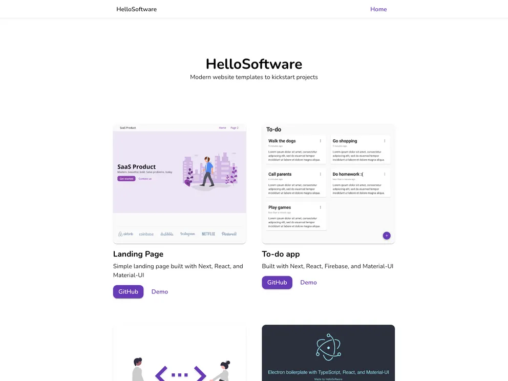 screenshot of Next Landing Page Simple