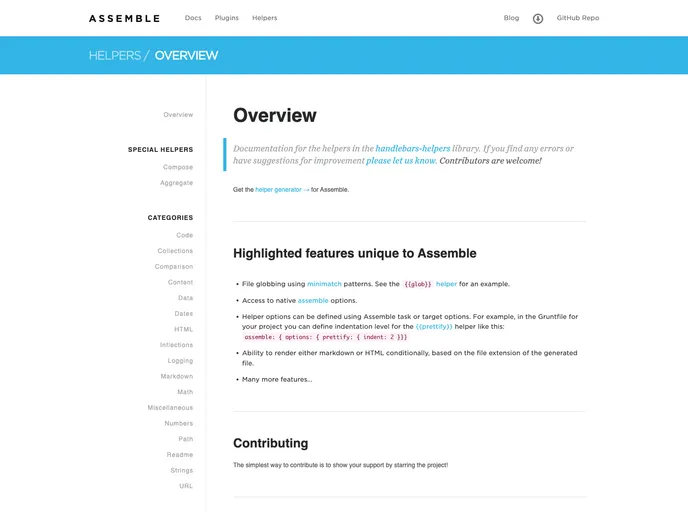 screenshot of Handlebars Helpers
