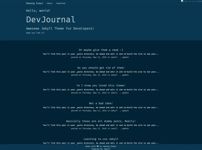 screenshot of DevJournal