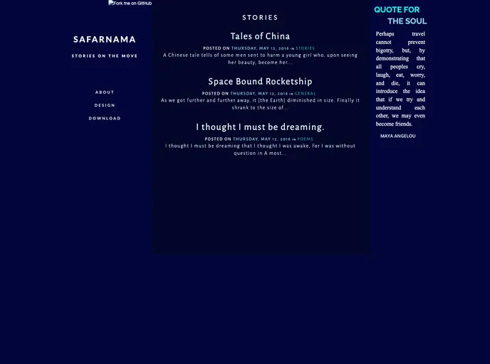 screenshot of Safarnama