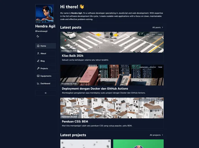 screenshot of Website