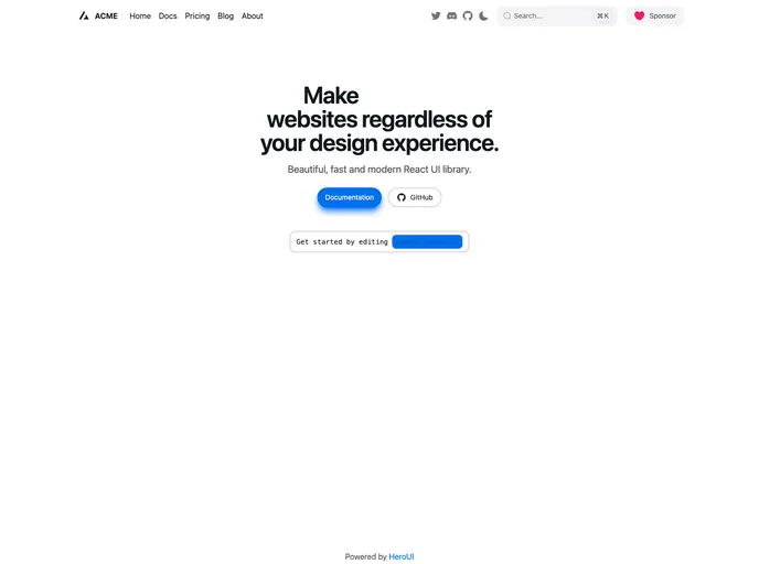 screenshot of Vite Template