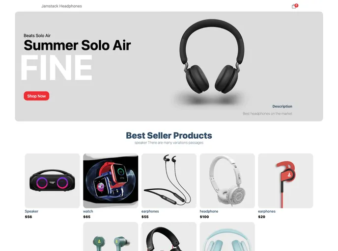 screenshot of Jamstack Headphones Shop