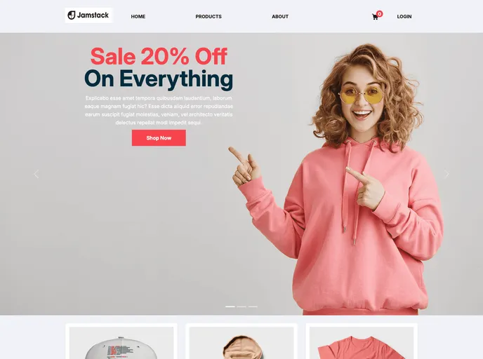 screenshot of Jamstack Shop