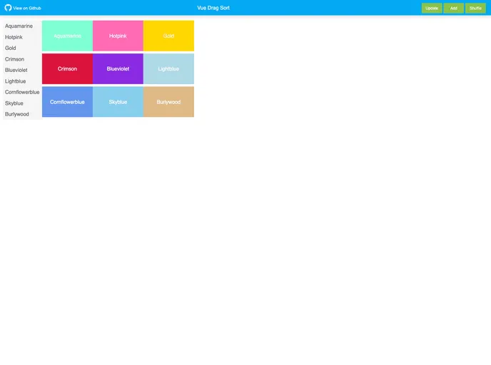 screenshot of Vue Dragging