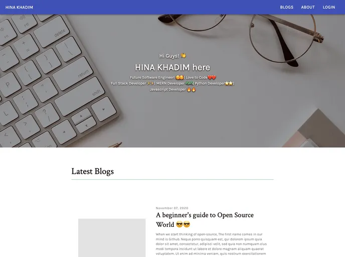 screenshot of Blog In Gatsby