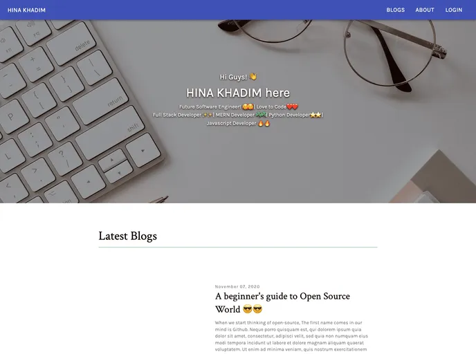 screenshot of Blog In Gatsby