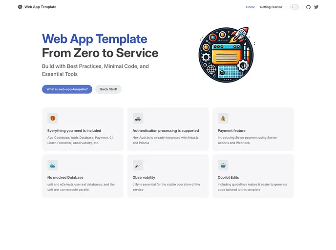 Web App Template screenshot