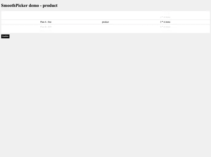 screenshot of Vue Smooth Picker