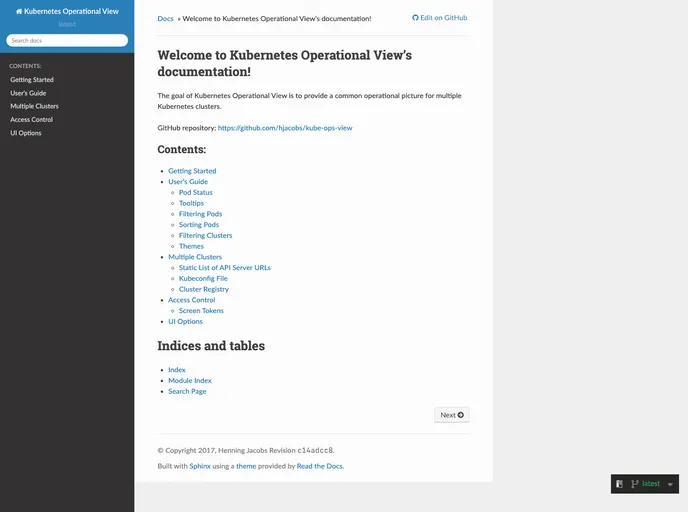 screenshot of Kube Ops View