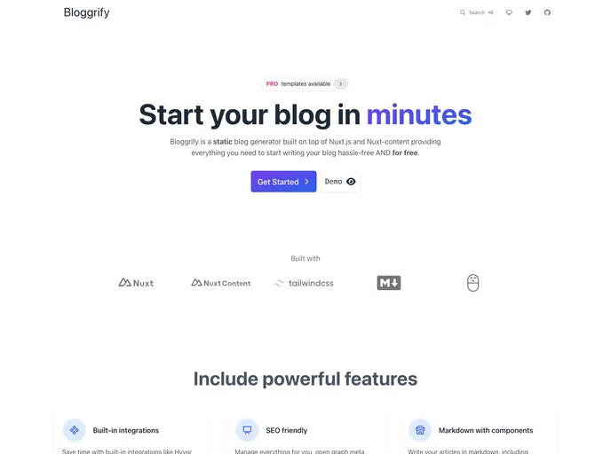 screenshot of Bloggrify