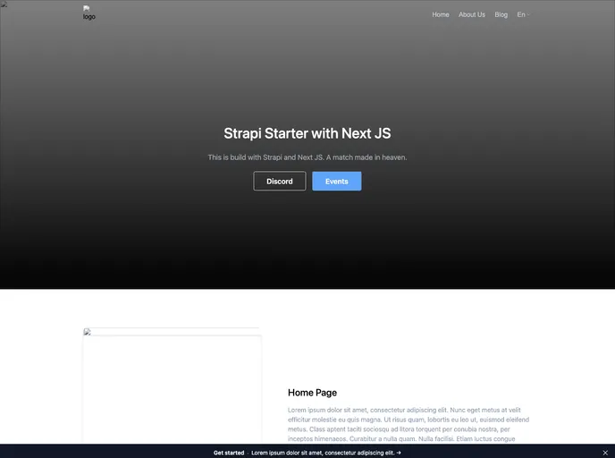 screenshot of Strapi_nextjs_template
