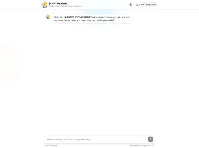 Customizable AI Chatbot screenshot