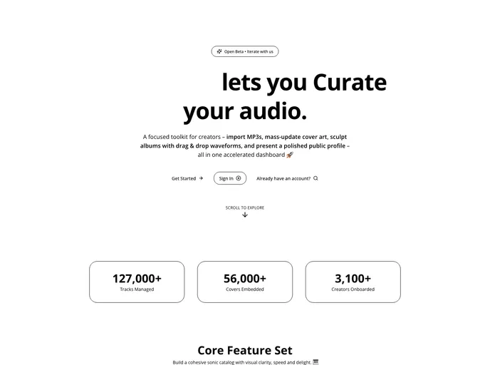 screenshot of MetaWave MP3 App