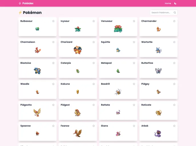 screenshot of The Pokedex Database