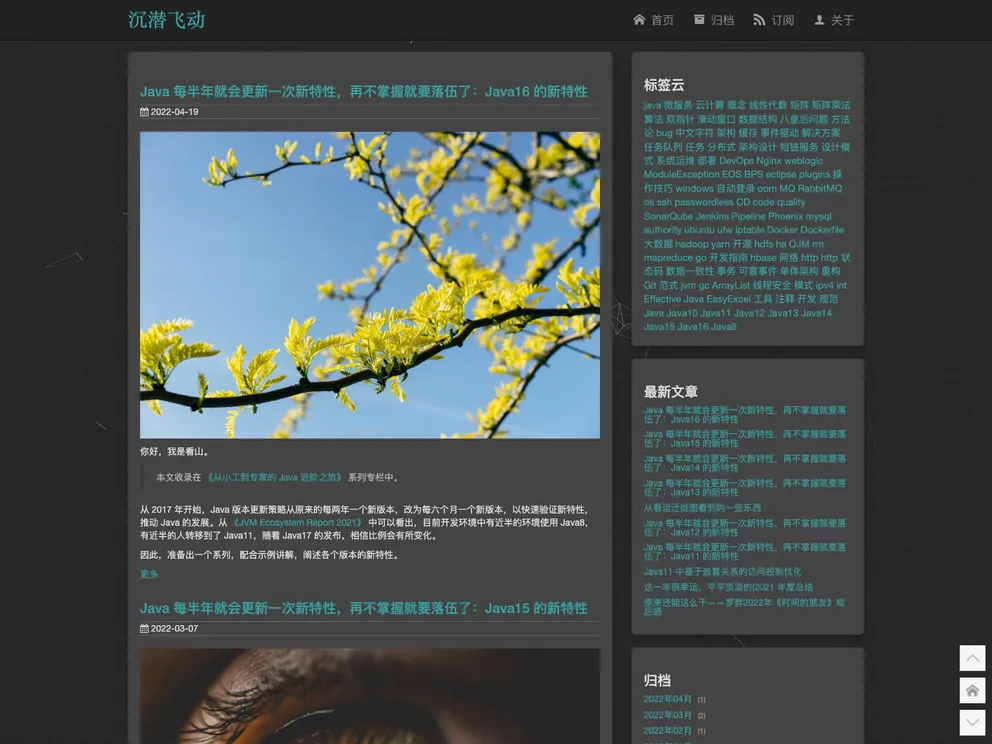 screenshot of Hexo Theme Clean Dark