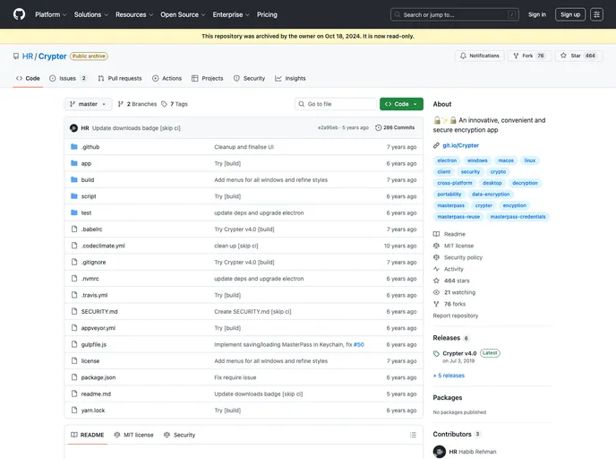 screenshot of Crypter