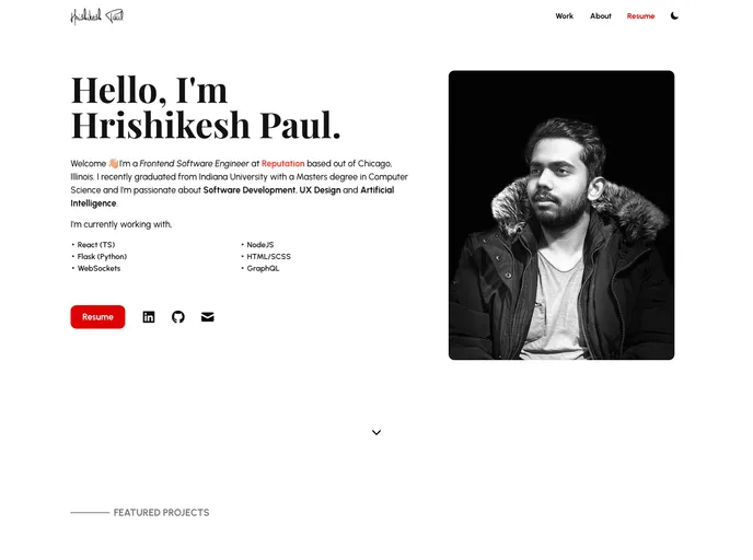screenshot of Portfolio Template V2