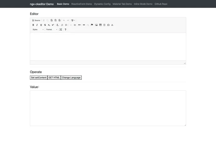 screenshot of Ngx Ckeditor