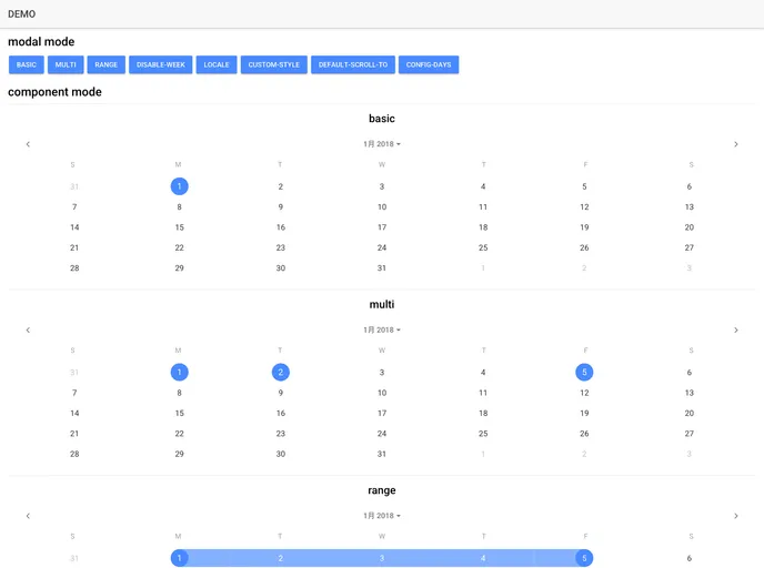 screenshot of Ion2 Calendar