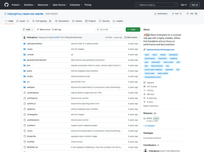 screenshot of Express React Boilerplate