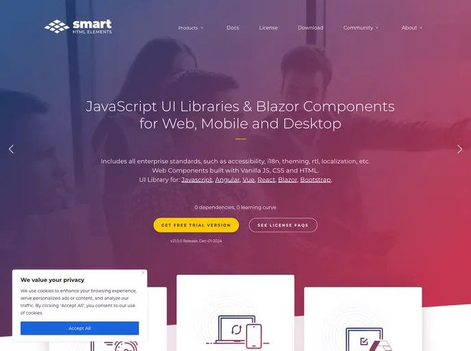 screenshot of Smart Webcomponents Community