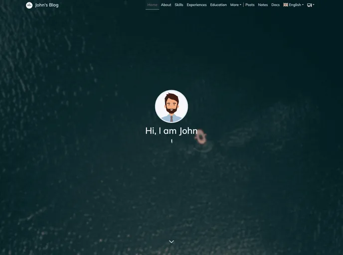 Toha Example Site screenshot