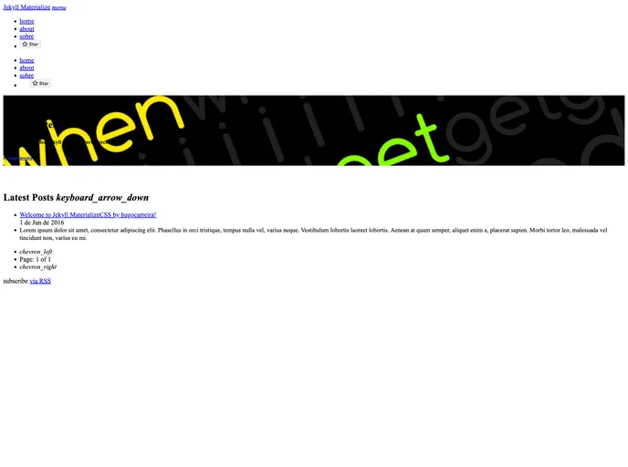 screenshot of Jekyll Materializecss