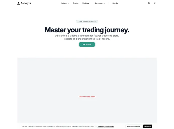 screenshot of Deltalytix