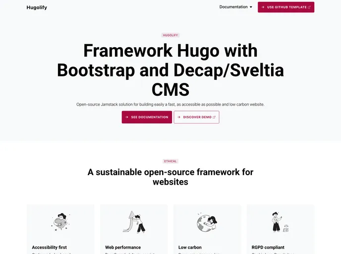 screenshot of Hugolify Template