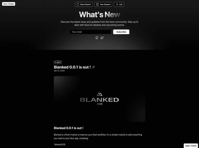 screenshot of Nuxtlog