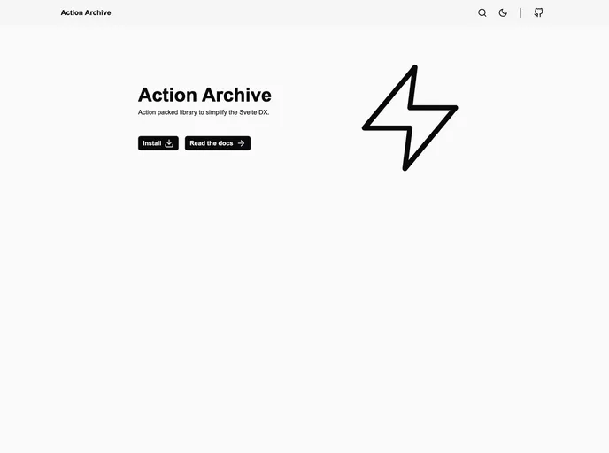 screenshot of Action Archive