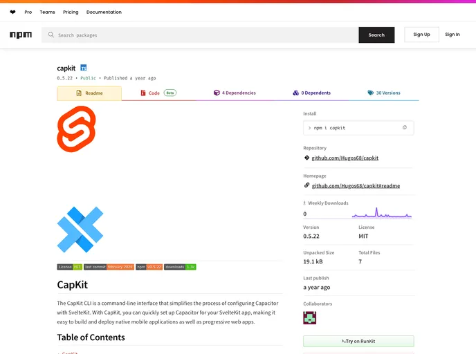 screenshot of Capkit