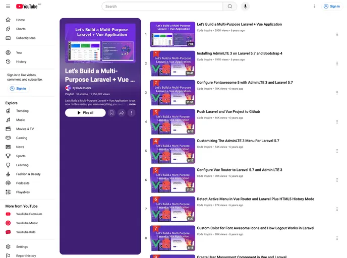 screenshot of LaravStart