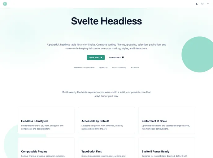 Svelte Headless Table screenshot