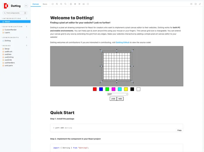 screenshot of Dotting