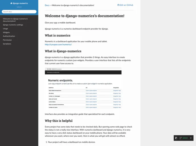 screenshot of Django Numerics