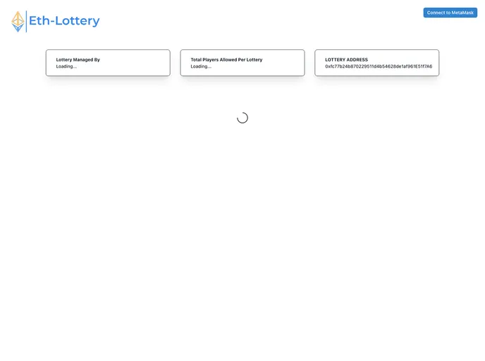screenshot of Eth Lottery