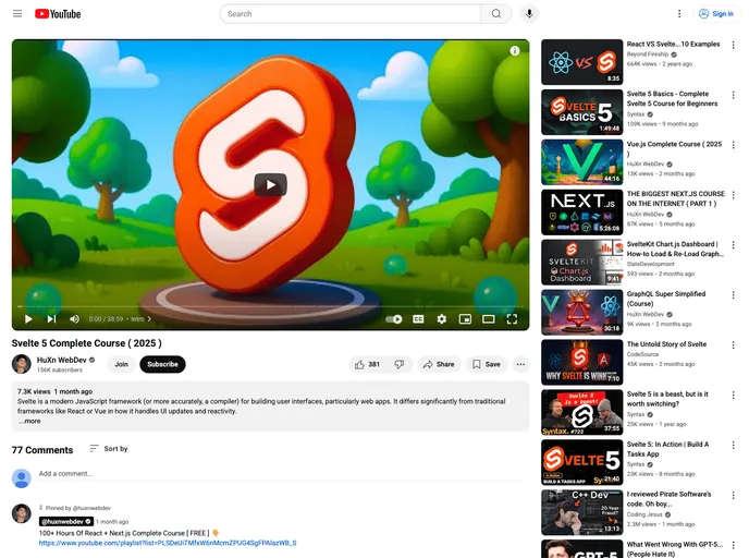 screenshot of Svelte Course