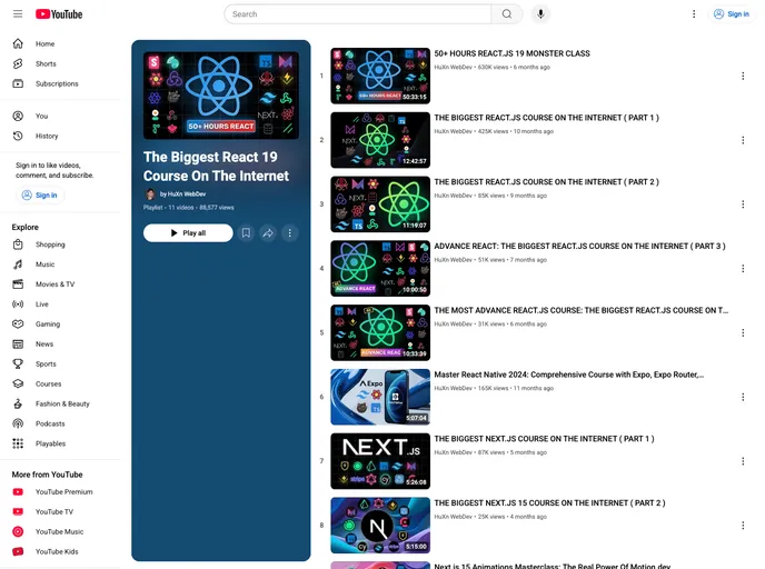 THE BIGGEST REACT COURSE ON THE INTERNET